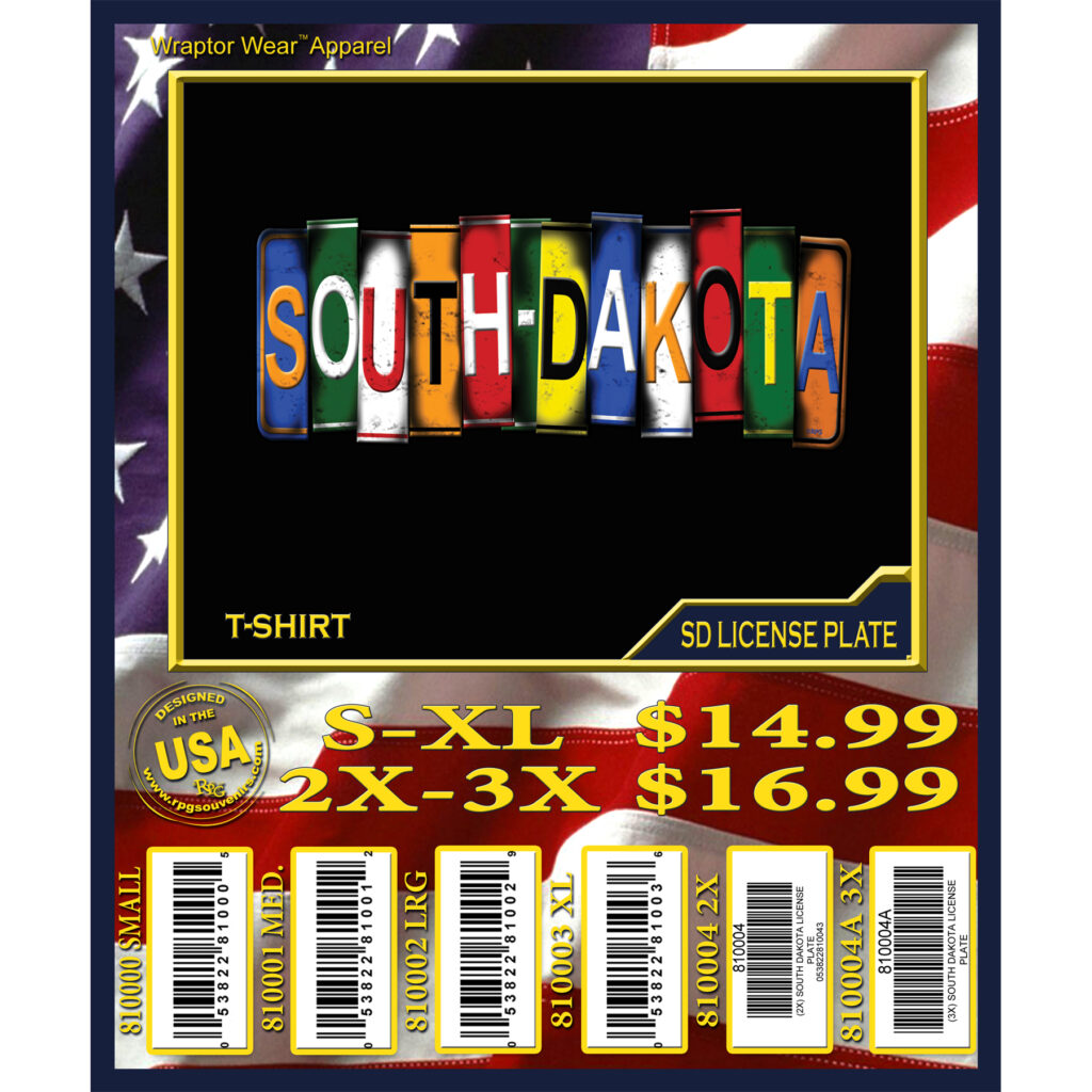 SOUTH DAKOTA LICENSE PLATE T-SHIRT