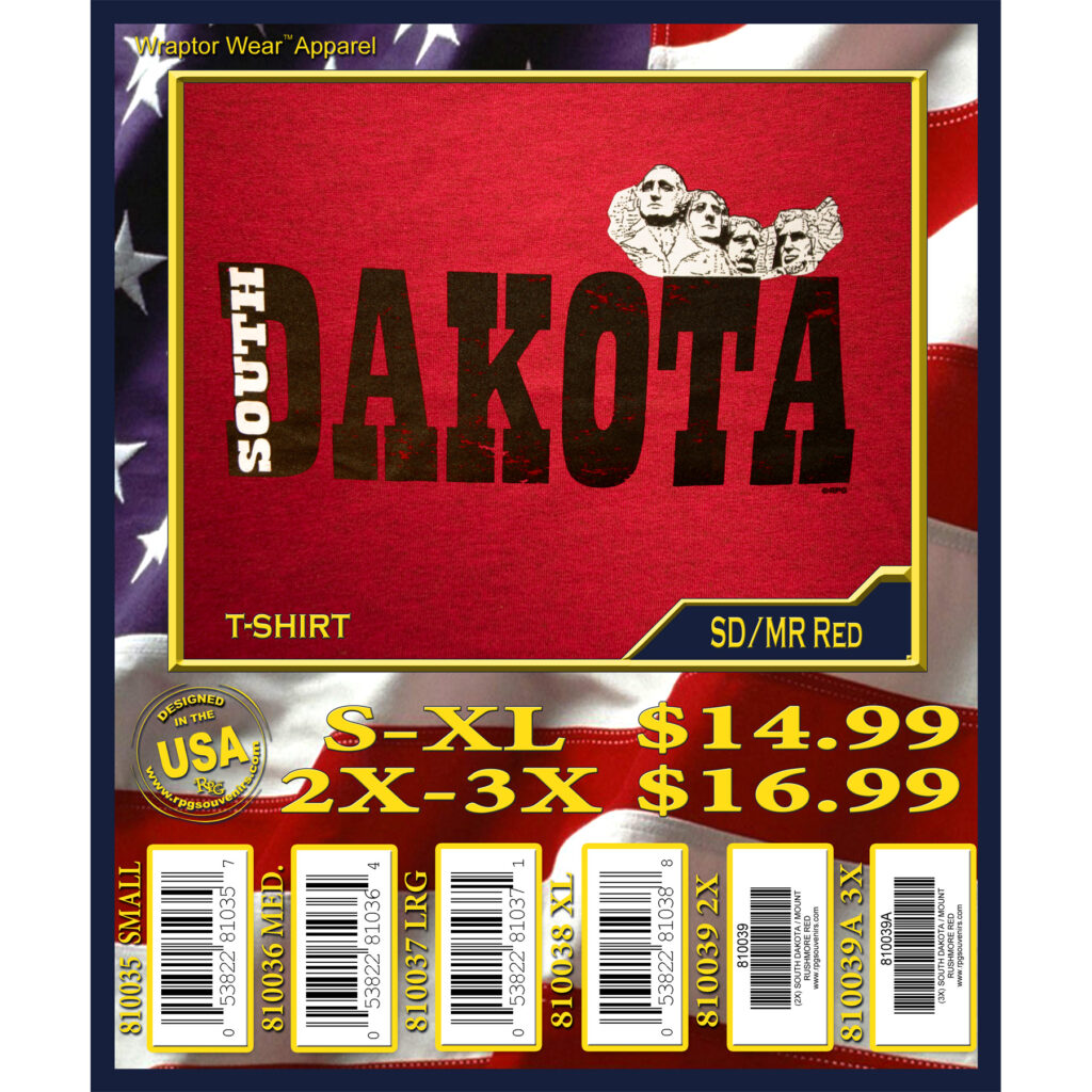 SOUTH DAKOTA MOUNT RUSHMORE RED T-SHIRT