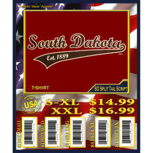 SOUTH DAKOTA SPLIT TAIL SCRIPT T-SHIRT