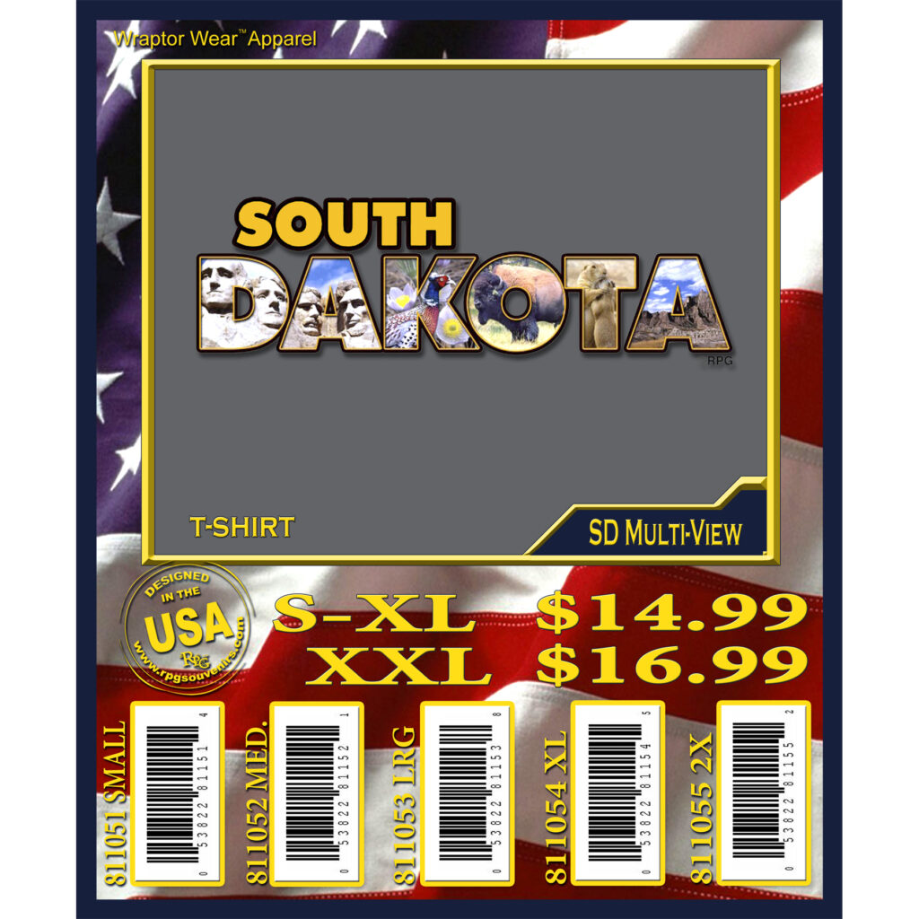 SOUTH DAKOTA MULTI VIEW T-SHIRT