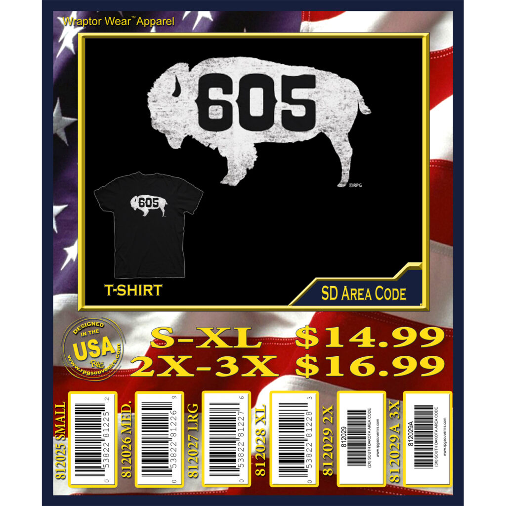 SOUTH DAKOTA AREA CODE T-SHIRT