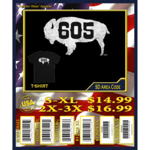 SOUTH DAKOTA AREA CODE T-SHIRT