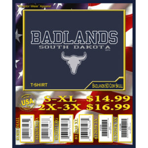 BADLANDS SOUTH DAKOTA COW SKULL T-SHIRT