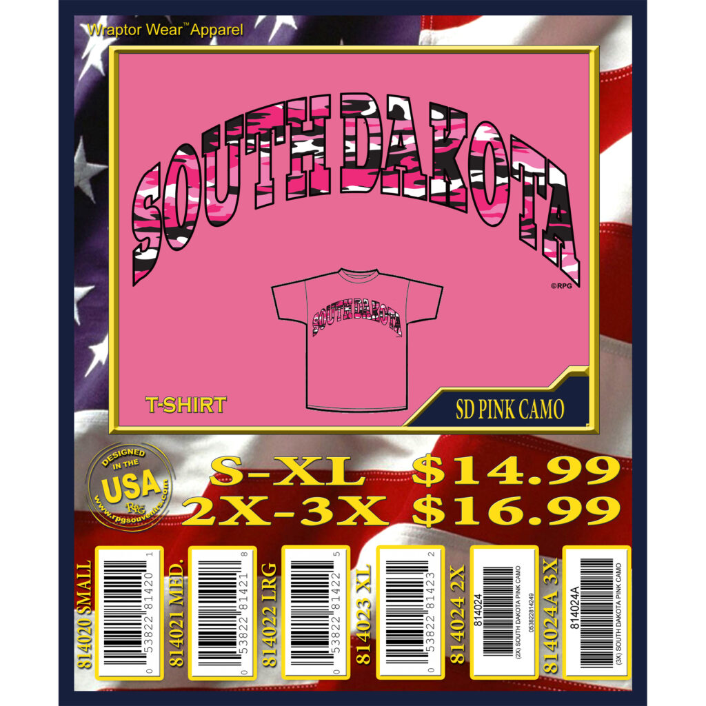 SOUTH DAKOTA PINK CAMO T-SHIRT