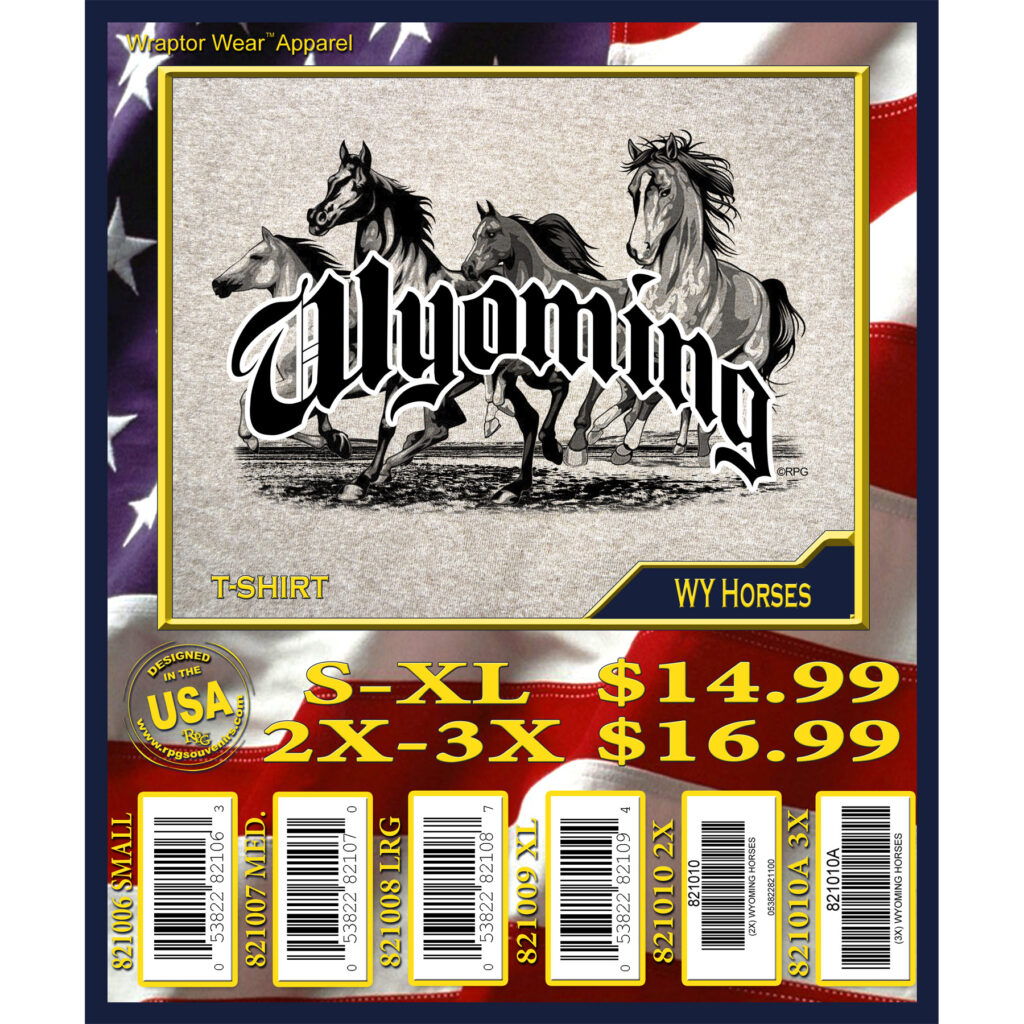 WYOMING HORSES T-SHIRT