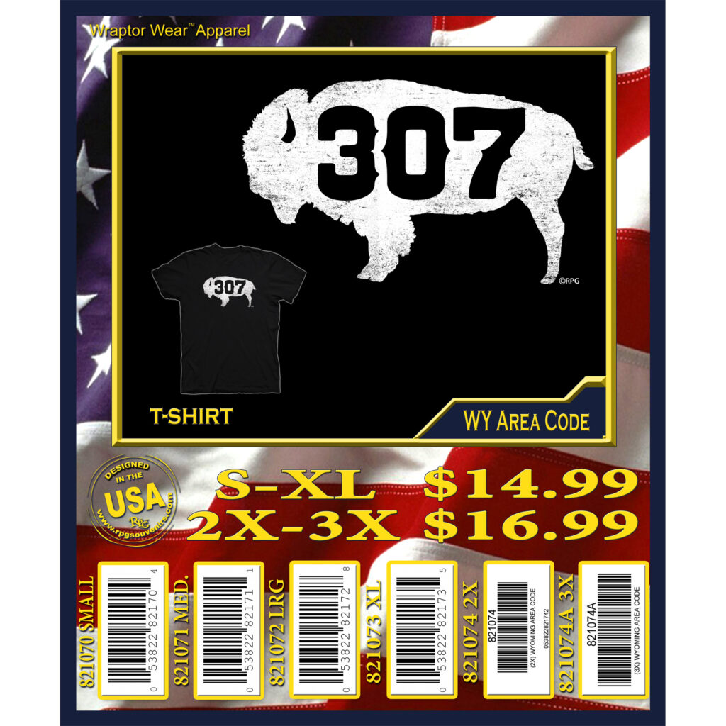 WYOMING AREA CODE T-SHIRT