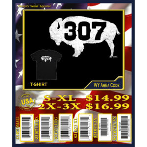 WYOMING AREA CODE T-SHIRT