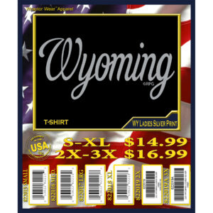 WYOMING LADIES SILVER PRINT T-SHIRT