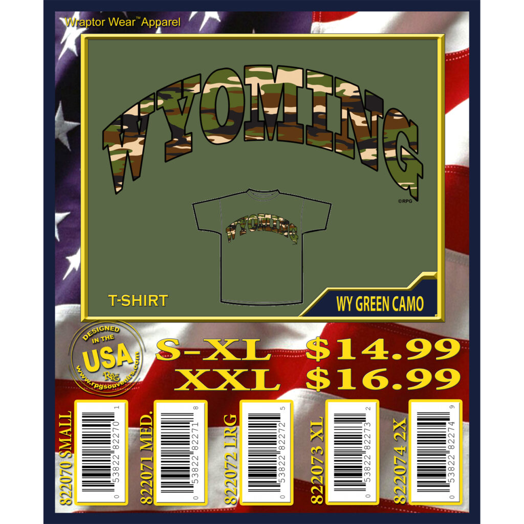 WYOMING GREEN CAMO T-SHIRT