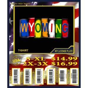 WYOMING LICENSE PLATE T-SHIRT