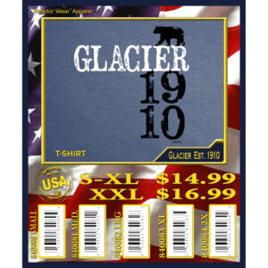 GLACIER ESTABLISHED 1910 T-SHIRT