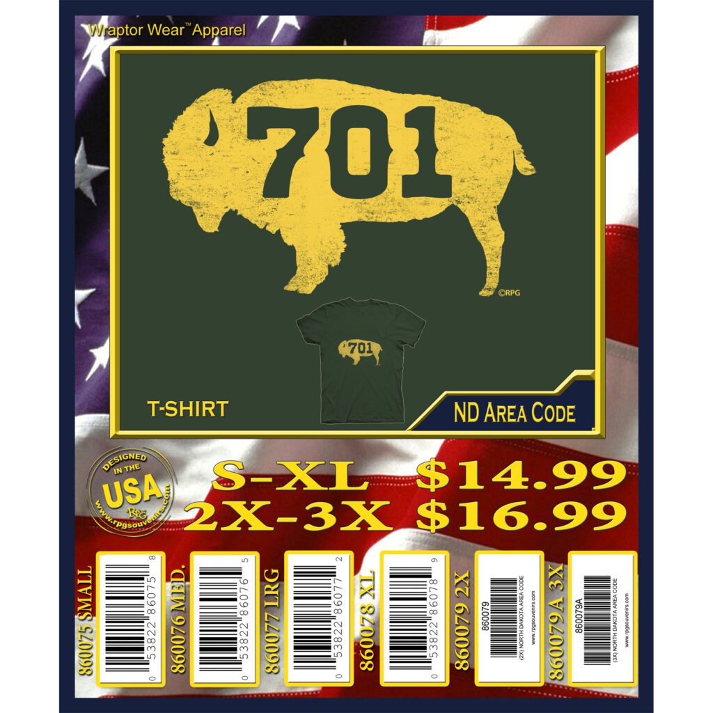 NORTH DAKOTA AREA CODE T-SHIRT