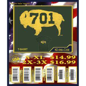 NORTH DAKOTA AREA CODE T-SHIRT