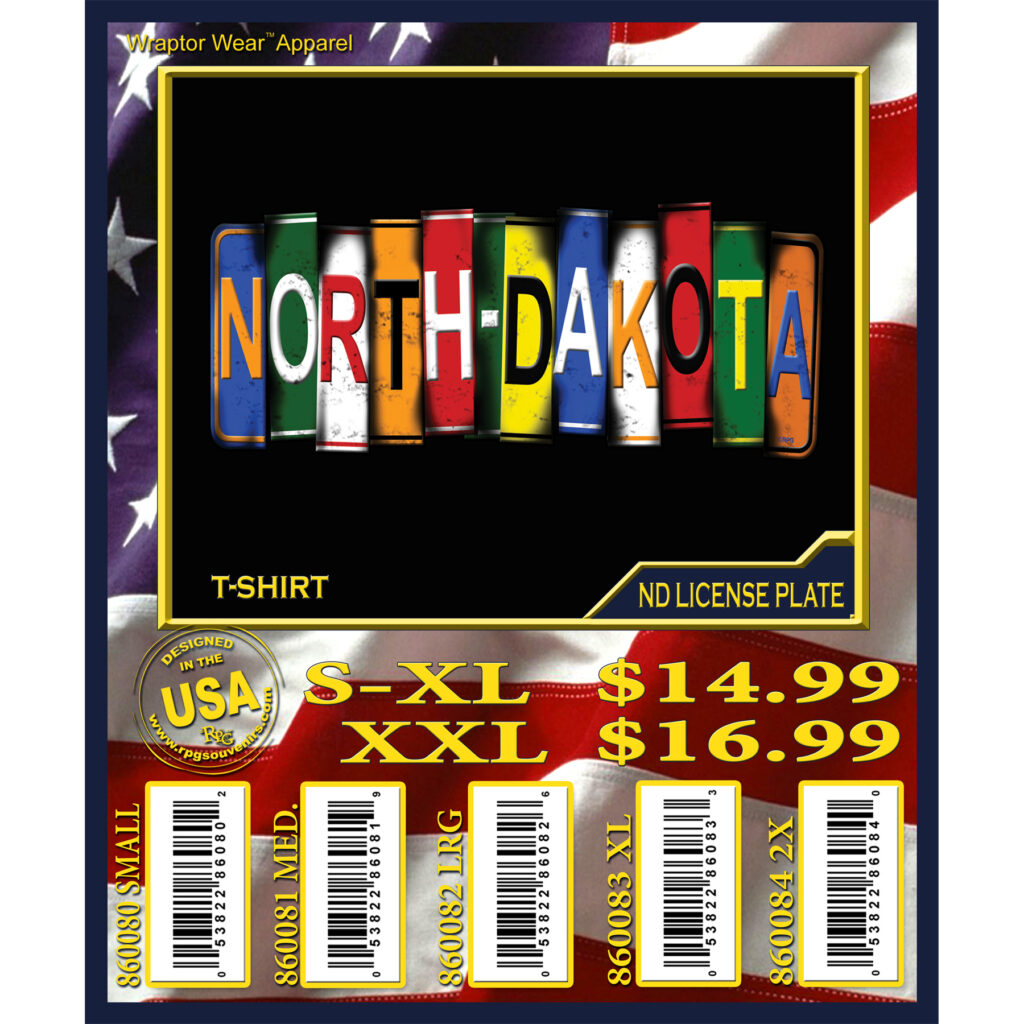 NORTH DAKOTA LICENSE PLATE T-SHIRT