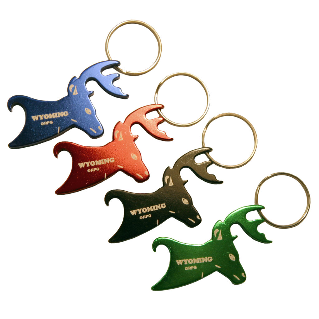WYOMING DEER BOTTLE OPENER KEYCHAIN