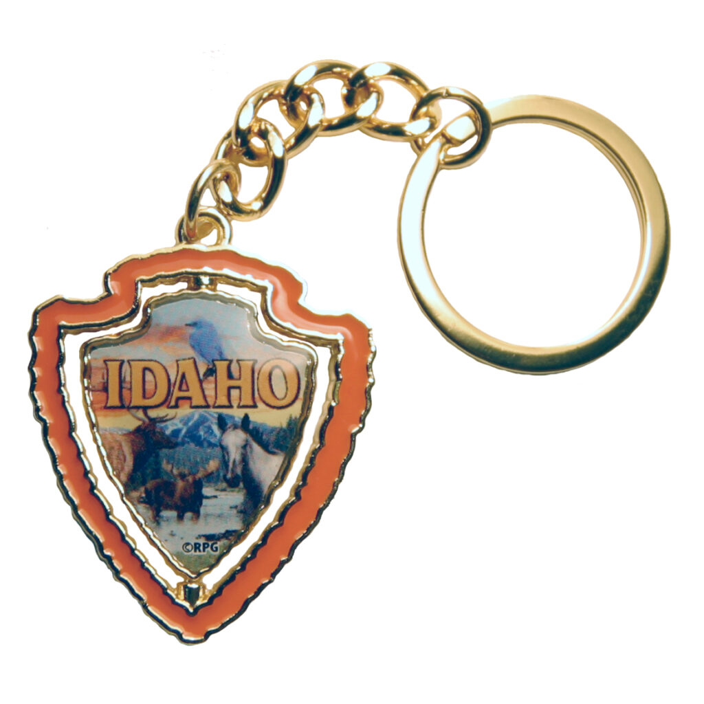 Idaho Arrowhead Photo Spinner Keychain