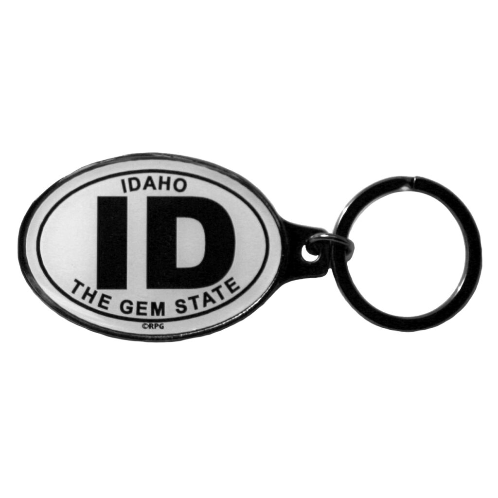 Idaho Oval Epoxy Keychain