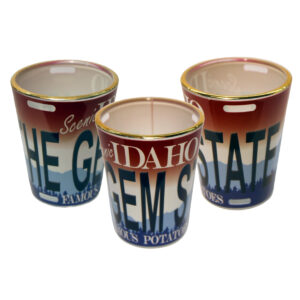 Idaho License Plate Shot with Gold Rim