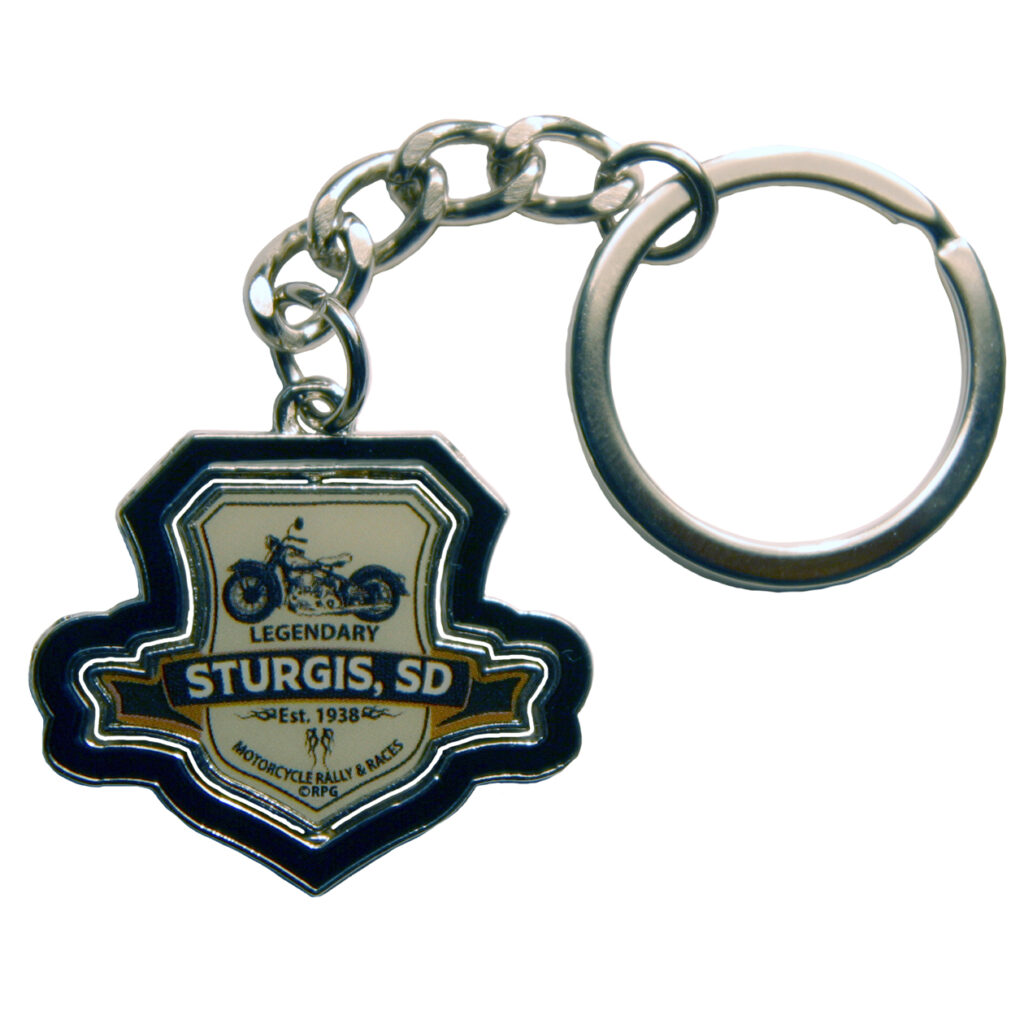 Sturgis SD Shield Photo Spinner Keychain
