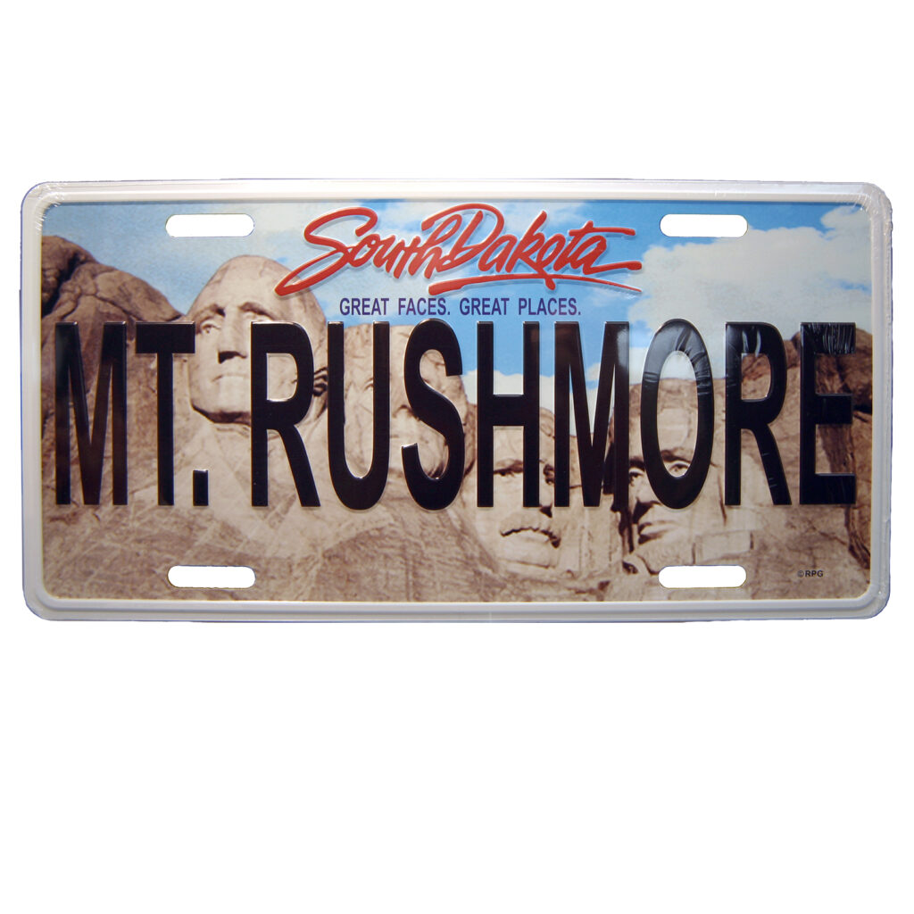 MOUNT RUSHMORE LICENSE PLATE
