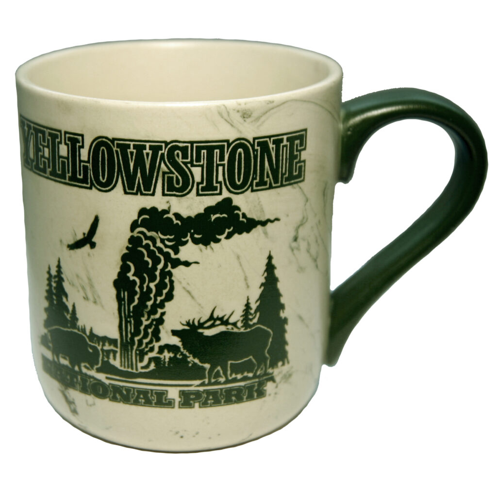 YELLOWSTONE GREEN DIRECT PRINT HISTORY MUG