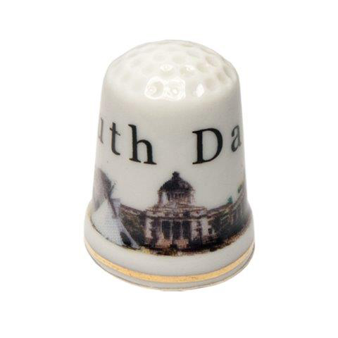 SOUTH DAKOTA CITY CERAMIC THIMBLE