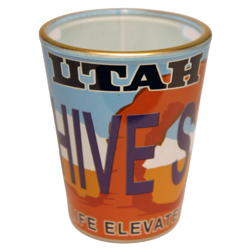 Utah State License Plate Shot with Gold Rim