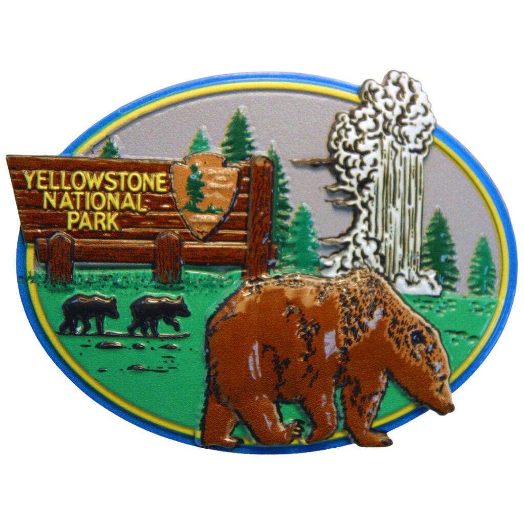 YELLOWSTONE PAINTED PEWTER MAGNET