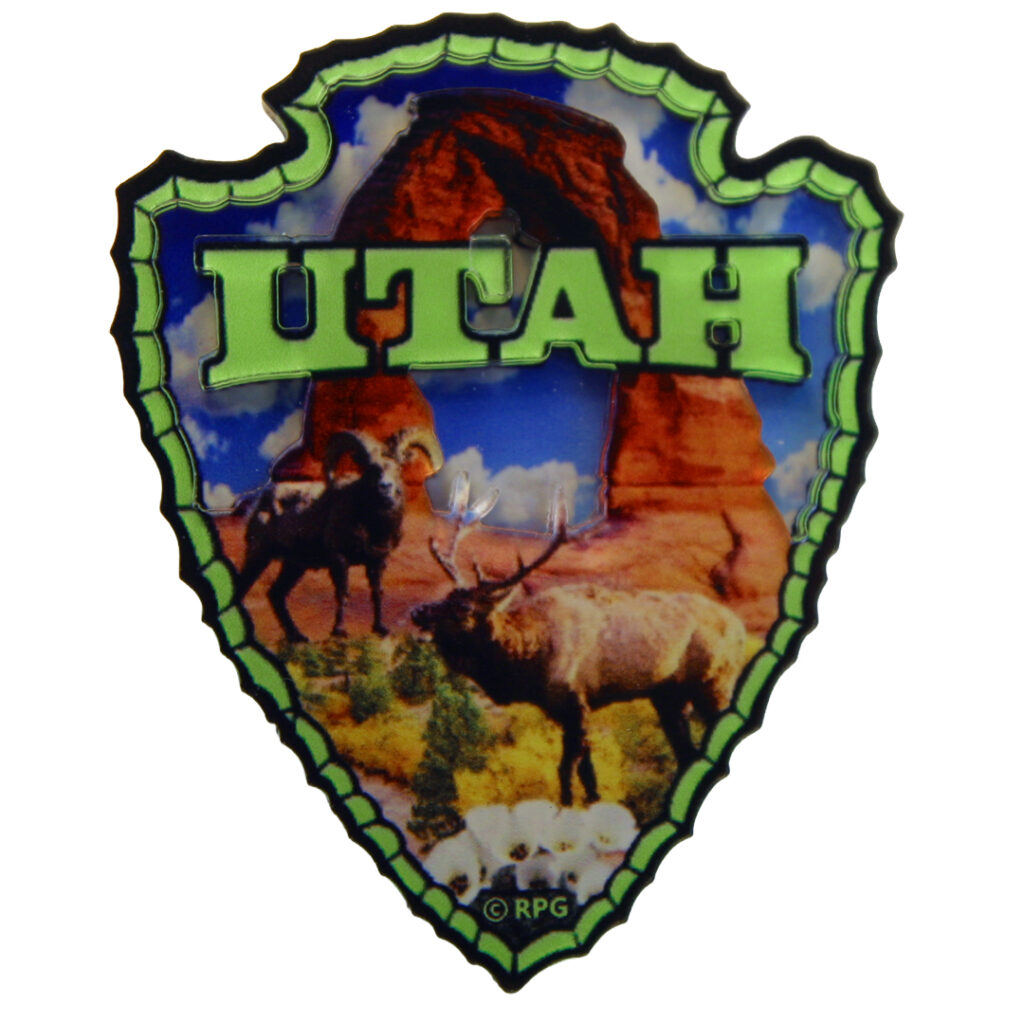 Utah Arrowhead 3-D Acrylic Magnet