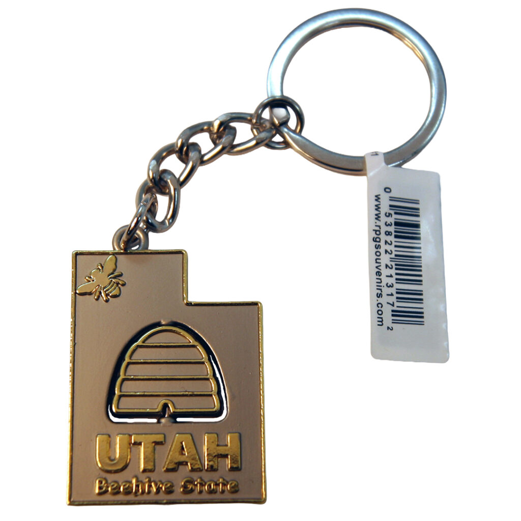 Utah Bee Spinner Keychain