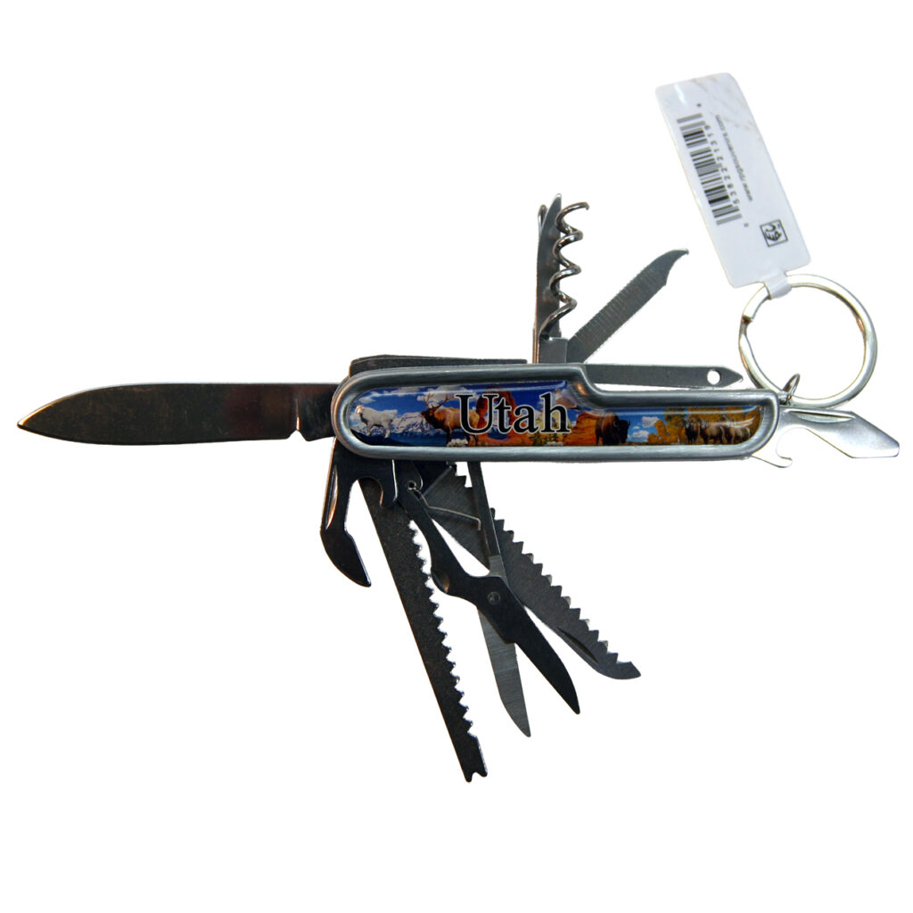 Utah 7-Part Epoxy SS Knife Keychain
