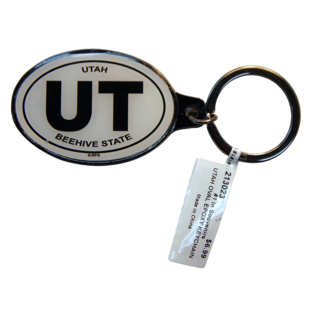 Utah Oval Epoxy Keychain