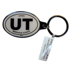 Utah Oval Epoxy Keychain