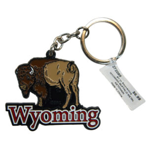 Wyoming Buffalo Metal Keychain