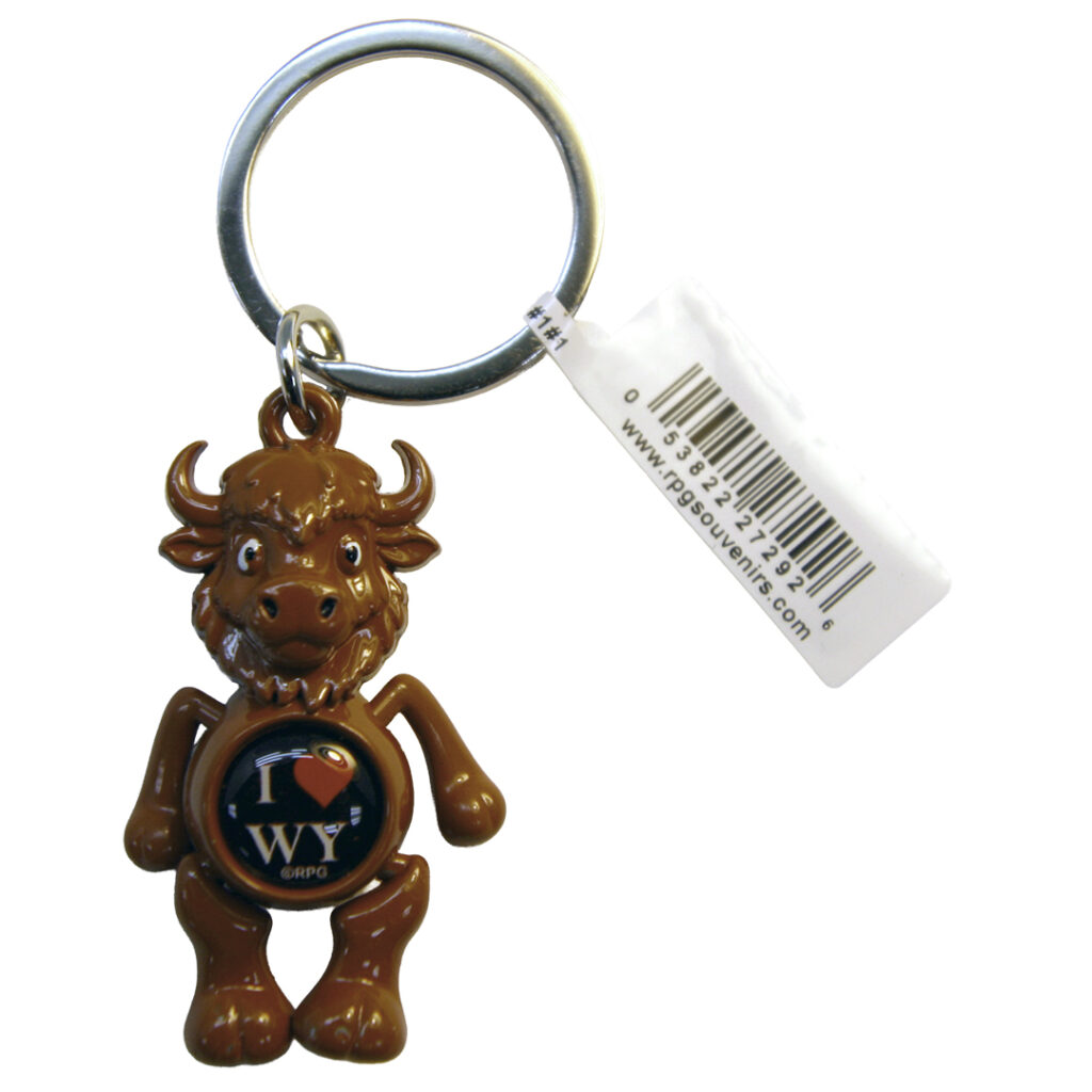 Wyoming Dangling Buffalo Keychain