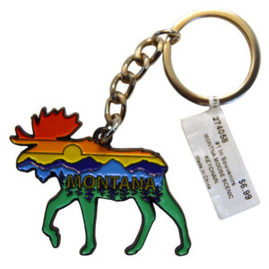 Montana Moose Scenic Keychain