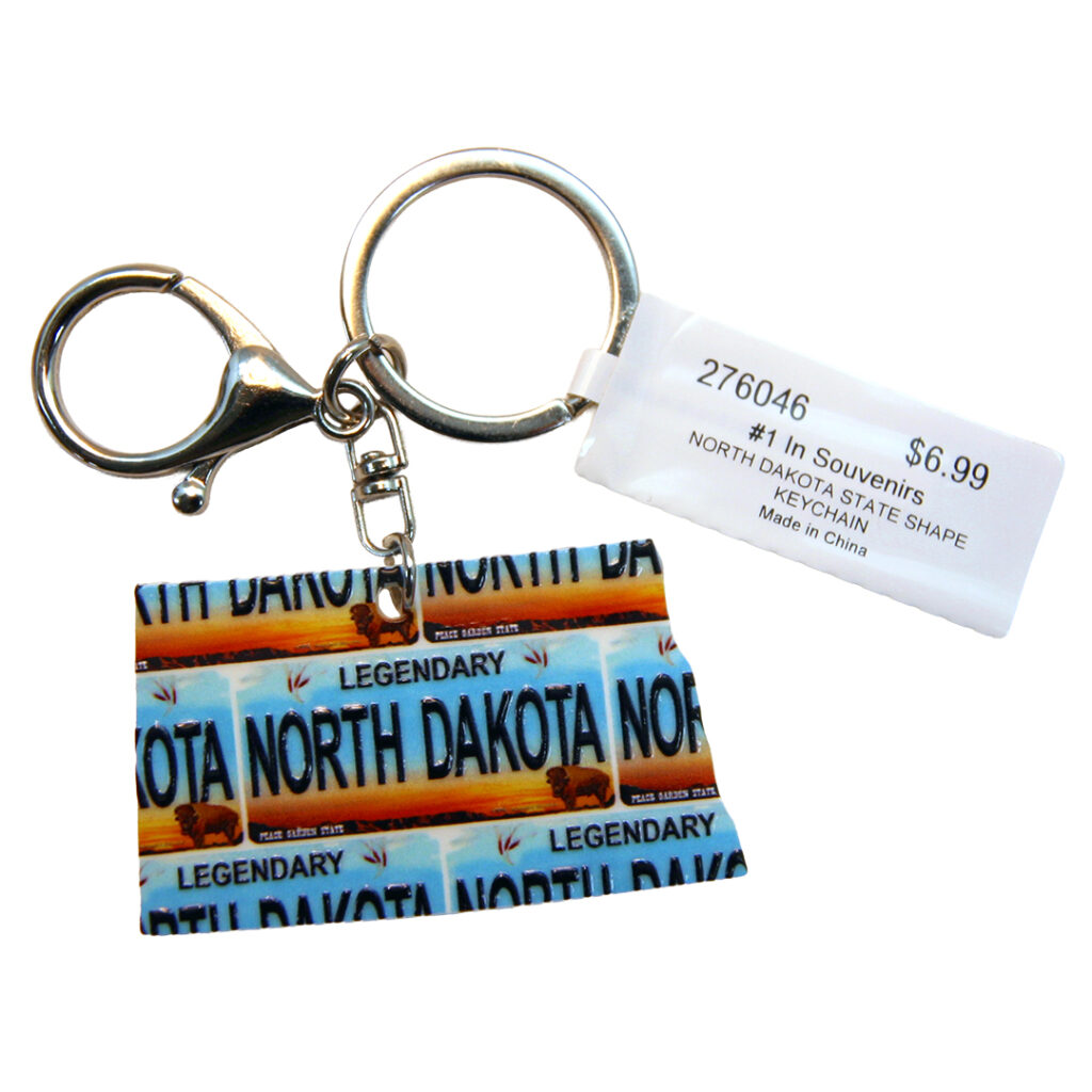 North Dakota State Shape Keychain
